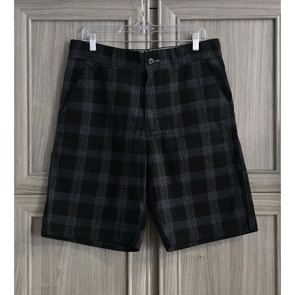 OP Other - OP Mens Shorts Size 32 Black Gray Light Purple Square Plaid